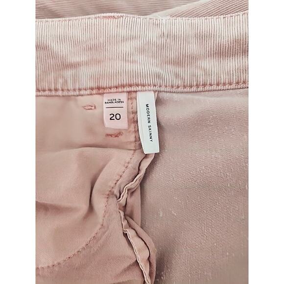 Loft Plus Womans Sz 20 Corduroy Ankle Pants Mauve Modern Skinny Stretch Pockets - Picture 9 of 11